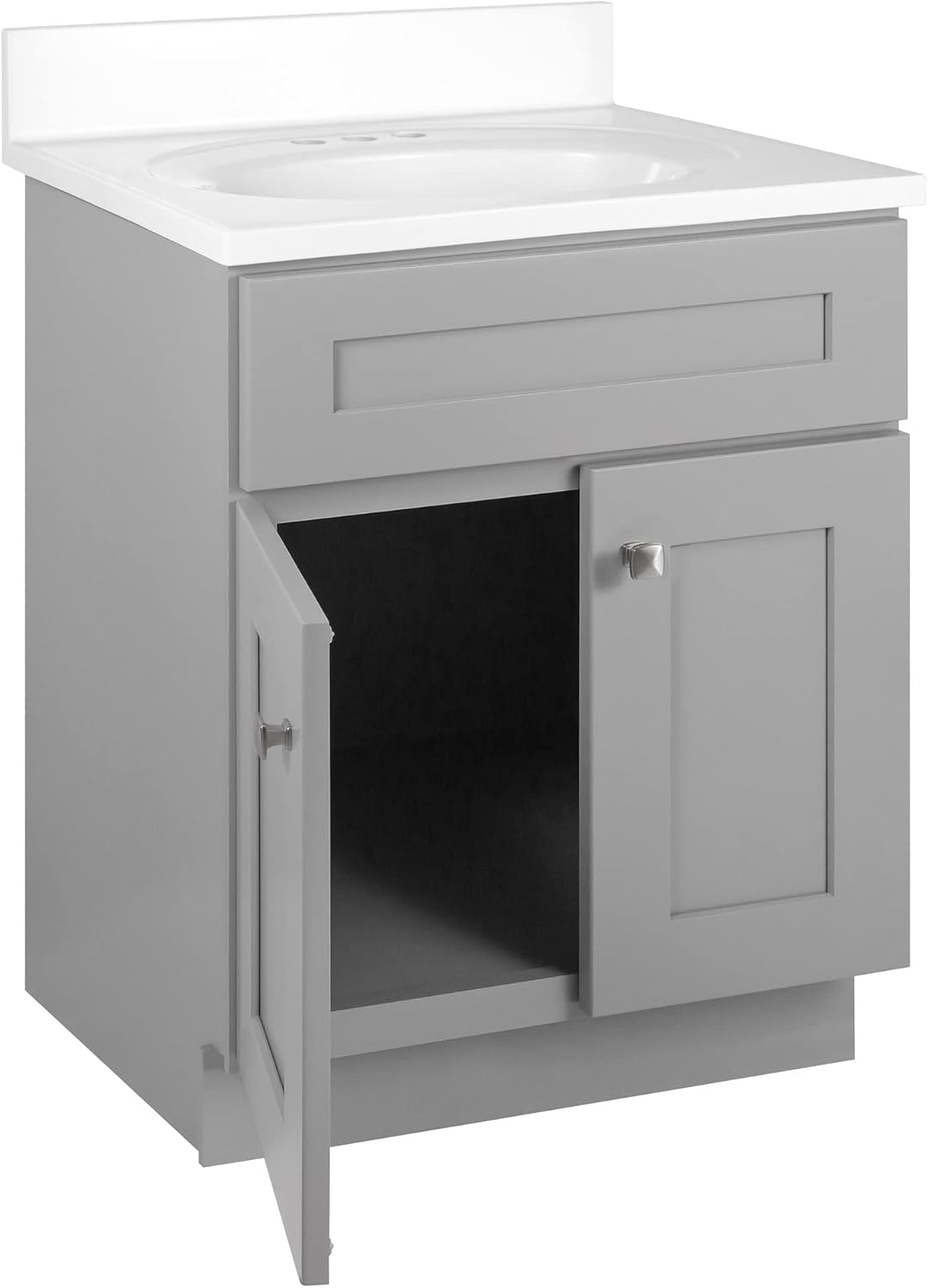 Design House Brookings 25 Inch Bathroom Vanity with Top, Ready to Assemble, Painted Sherwin Williams® Gray – Design House, 597559