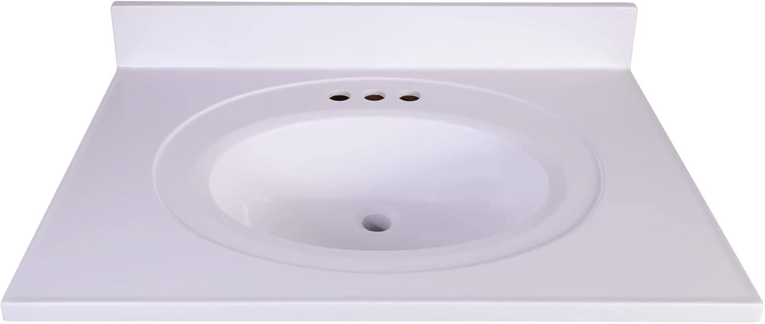 Design House Brookings 31 Inch Bathroom Vanity with Top, Ready to Assemble, Painted Gray, 597666