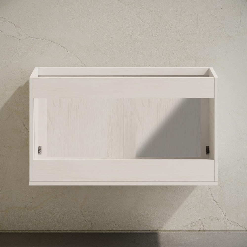 Swiss Madison Classe 36' Wall-Mounted Bathroom Vanity in White Oak Without Sink Top