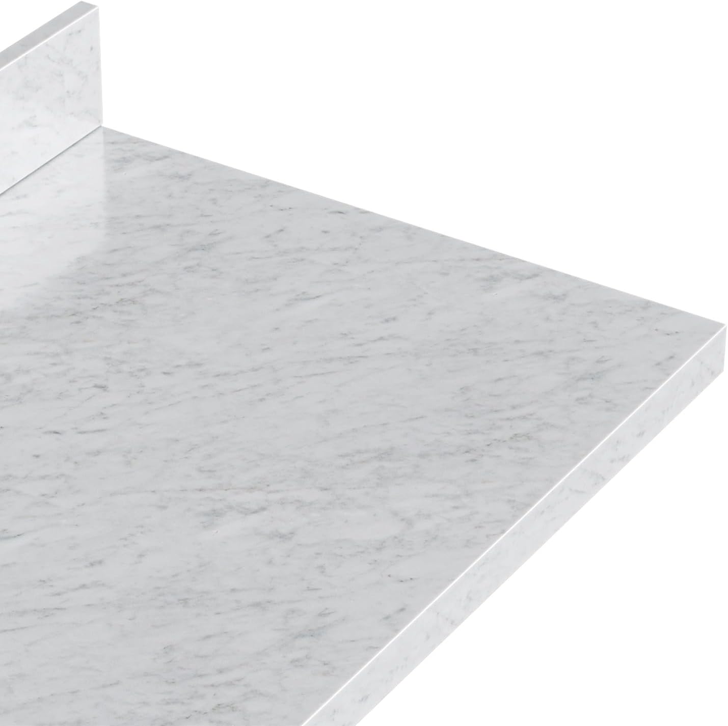 ARIEL Monroe 66-inch Bathroom Vanity with Sink,Solid Wood, 1.5-inch Italian Carrara Marble Countertop & Backsplash, Single Oval Porcelain Sink, 9 Dovetail Drawers, Midnight Blue