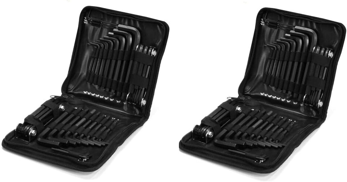 2 pack 45PC Combo Hex Key Allen Wrench Set SAE MM LONG SHORT Folding ARM NEW