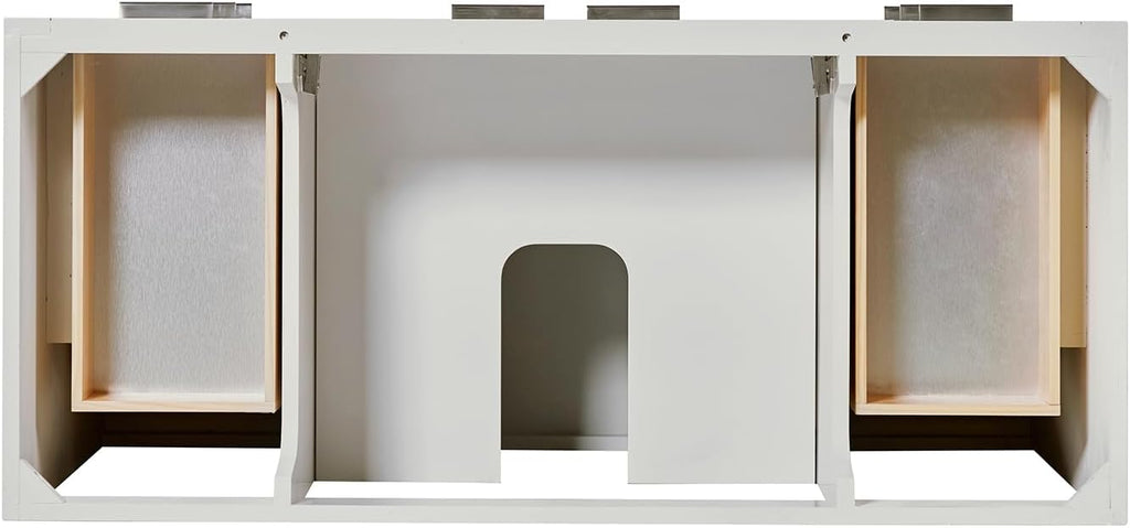 ARIEL Milan 48-inch Bathroom Vanity with Sink,Solid Wood, 1.5-inch Pure White Quartz Countertop & Backsplash, Single Rectangular Porcelain Sink, 2 Soft Closing Doors, 6 Dovetail Drawers, Warm White