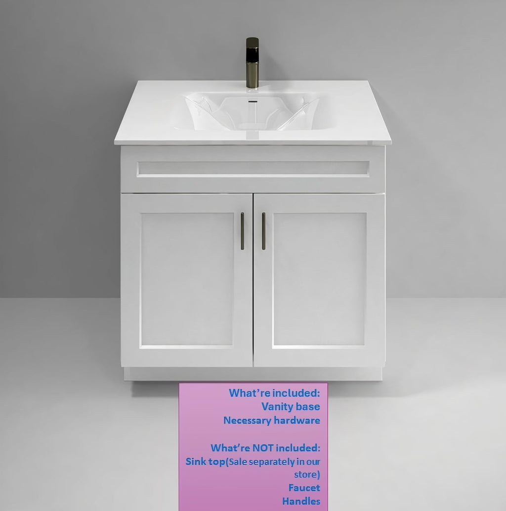 La Royal White Shaker Sink Base Bathroom Vanity Ready-to-Assemble Cabinet 36' Width