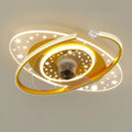 Indoor Kids Ceiling Fan with Lights Remote Dimmable 48W LED Ceiling Lights Fan Lighting Yellow Mute Ceiling Fans Indoor 6 Speeds Fan Ceiling with Light for Study Room Children's Bedroom