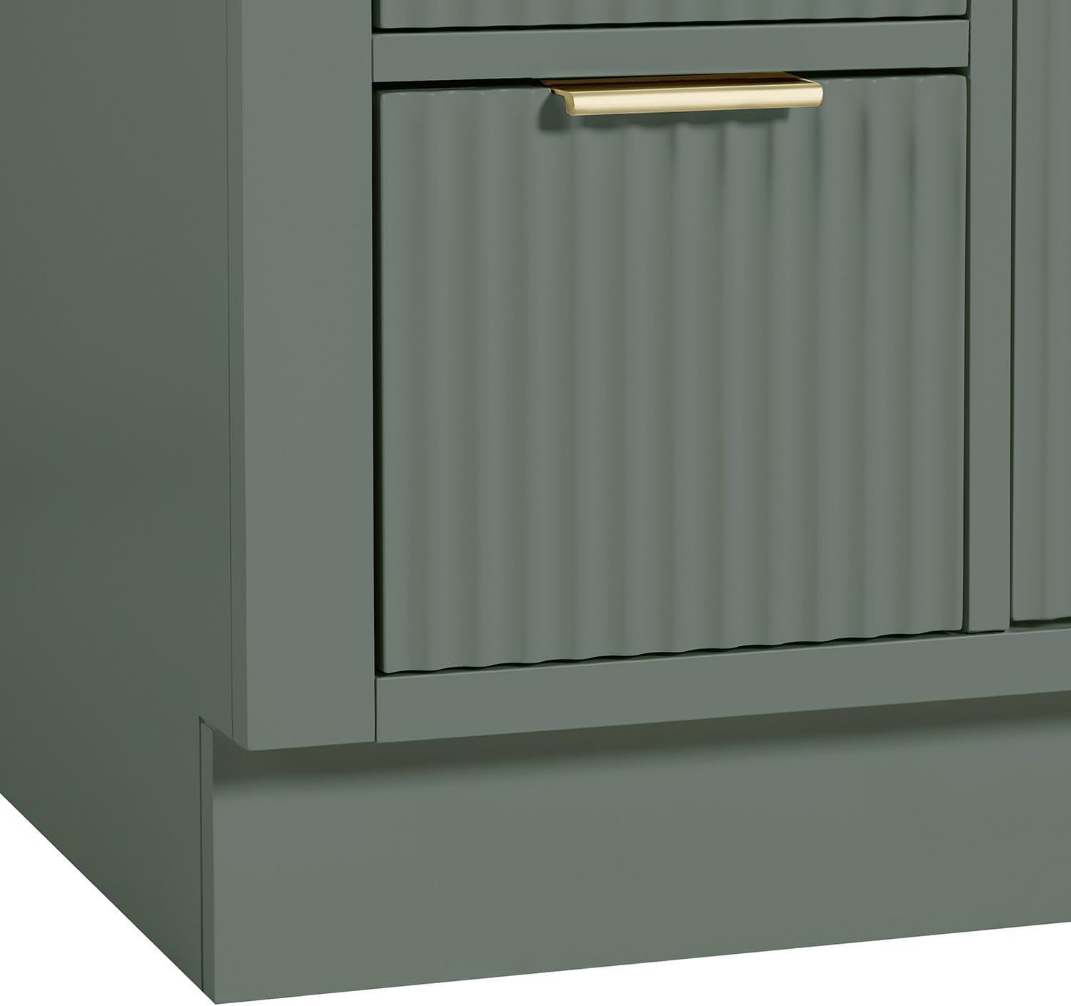 ARIEL Milan 48-inch Bathroom Vanity with Sink,Solid Wood, 1.5-inch Pure White Quartz Countertop, Single Rectangular Porcelain Sink, Soft Closing Doors, Dovetail Drawers, Vintage Green