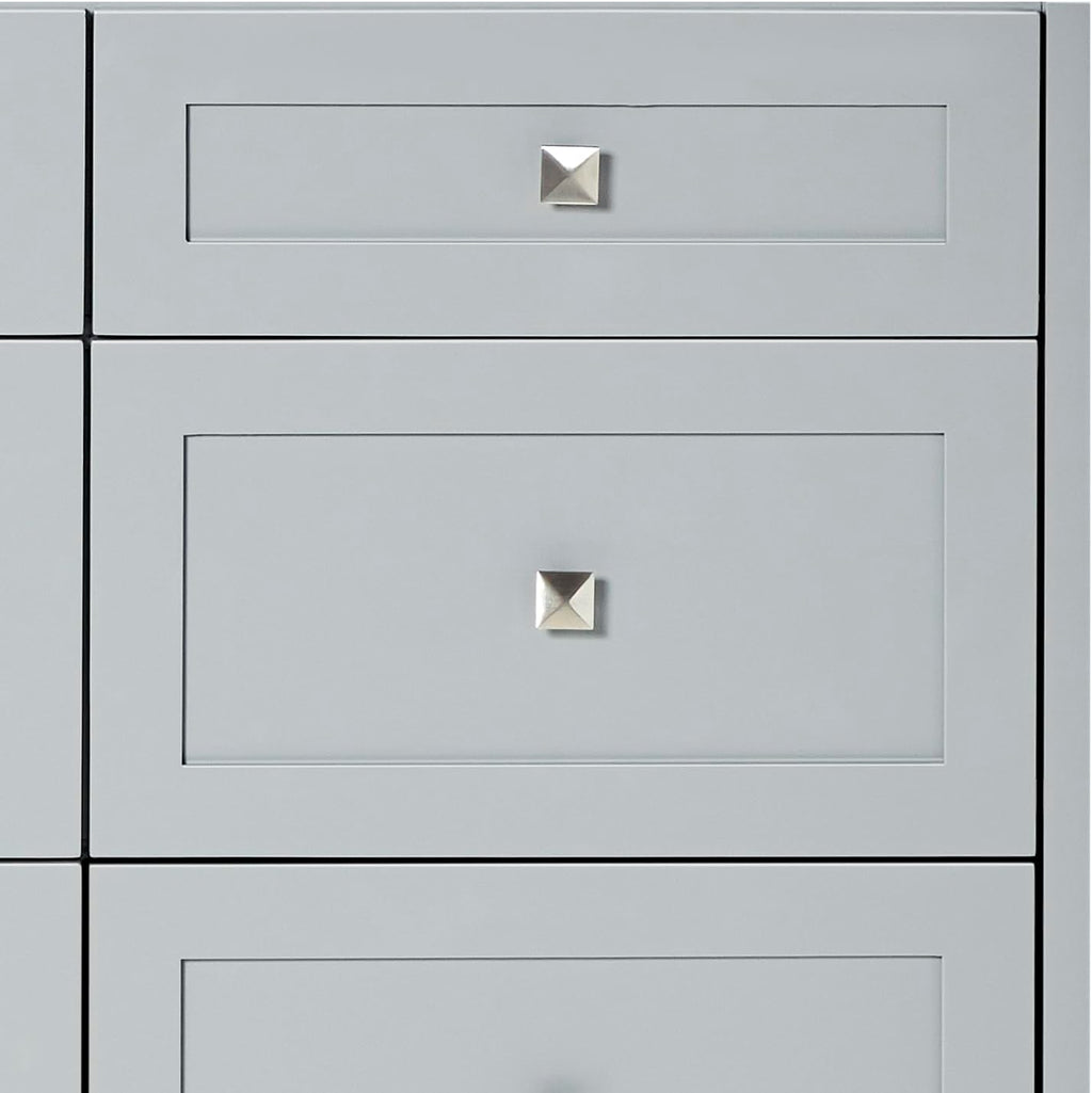 ARIEL Monroe 66-inch Bathroom Vanity with Sink,Solid Wood, 1.5-inch Italian Carrara Marble Countertop, Single Oval Porcelain Sink, Dovetail Drawers, Grey