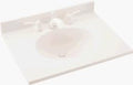 Swan VT02225.018 Ellipse 25-in L x 22-in W x 7.25-in H Solid Surface Vanity Top, Bisque