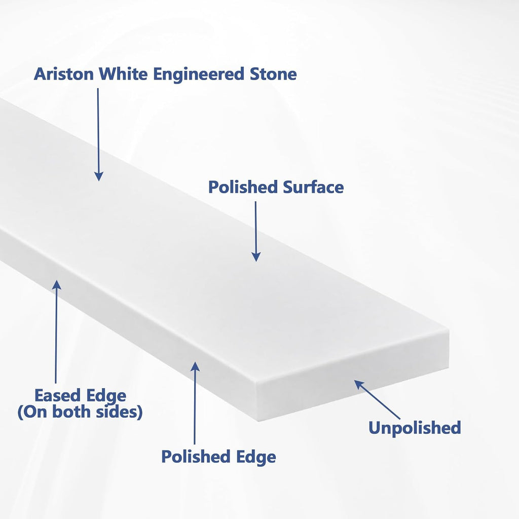 36 in. W x 4 in. H Engineered Stone Backsplash for Bathroom Vanity Sink Top in Ariston White
