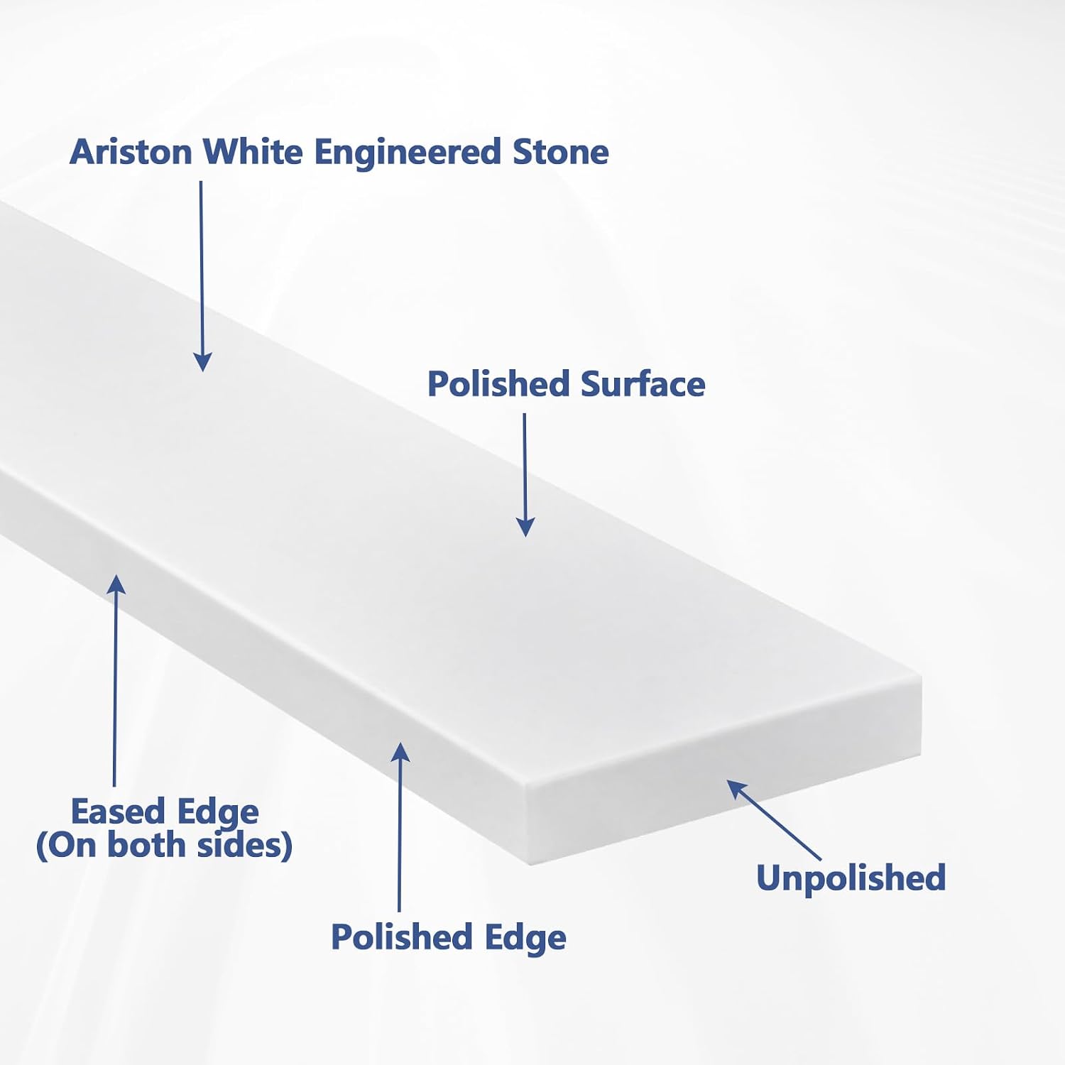 36 in. W x 4 in. H Engineered Stone Backsplash for Bathroom Vanity Sink Top in Ariston White