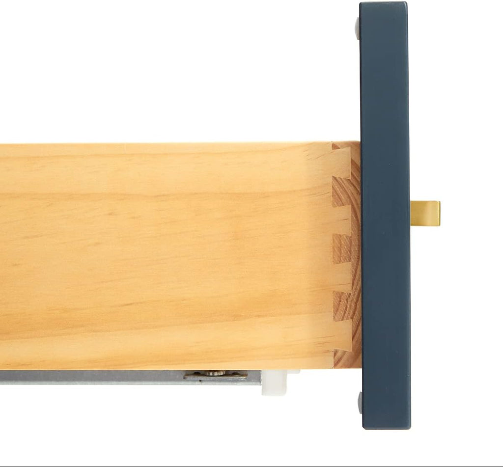 ARIEL Taylor 42-inch Bathroom Vanity with Sink,Solid Wood, 0.75-inch Italian Carrara Marble Countertop, Single Rectangular Porcelain Sink, 2 Soft Closing Doors, 5 Dovetail Drawers, Midnight Blue