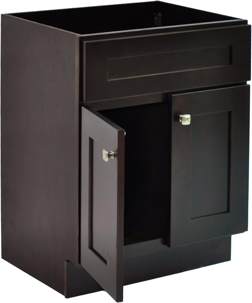 Design House Brookings 30 Inch Bathroom Vanity, Solid Wood, Ready to Assemble, Brown, 586982