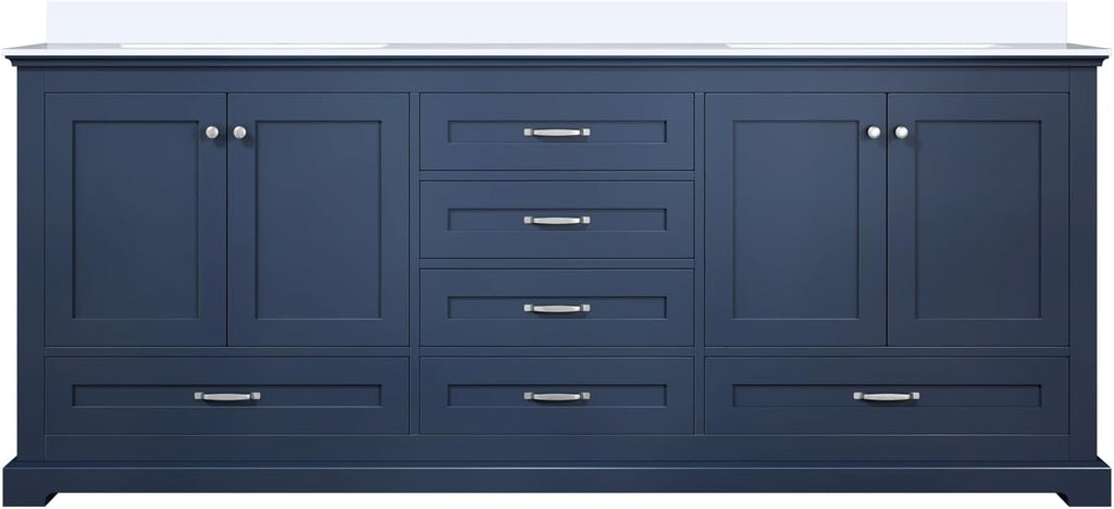 Dukes 80 in. W x 22 in. D Navy Blue Double Bath Vanity and Cultured Marble Top