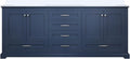 Dukes 80 in. W x 22 in. D Navy Blue Double Bath Vanity and Cultured Marble Top