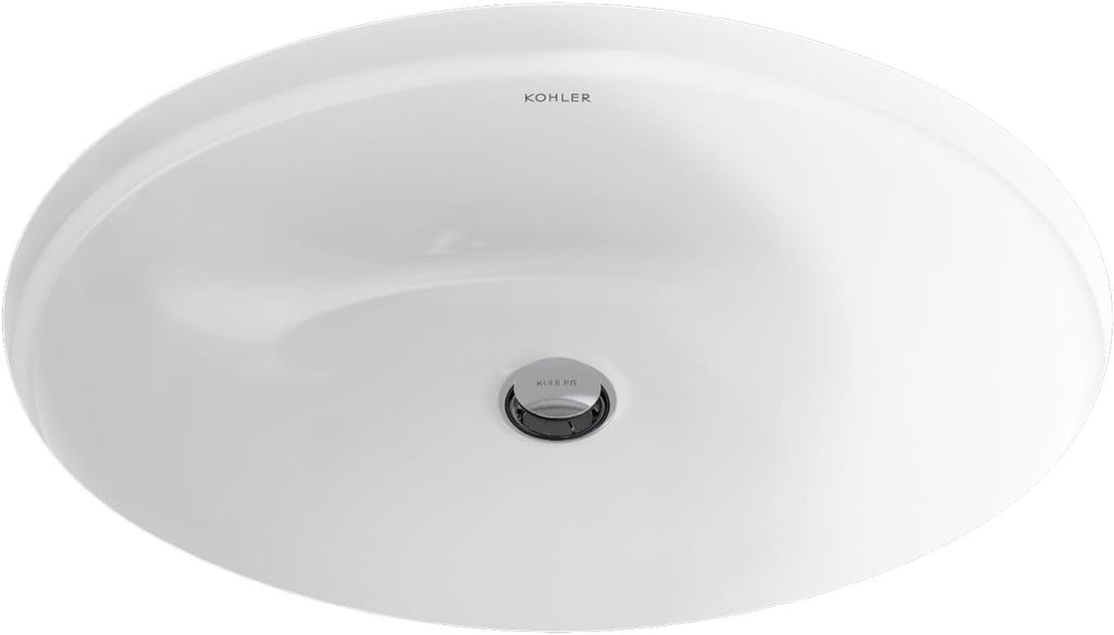 Caxton Oval 17' x 14' Undermount bathroom sink, White