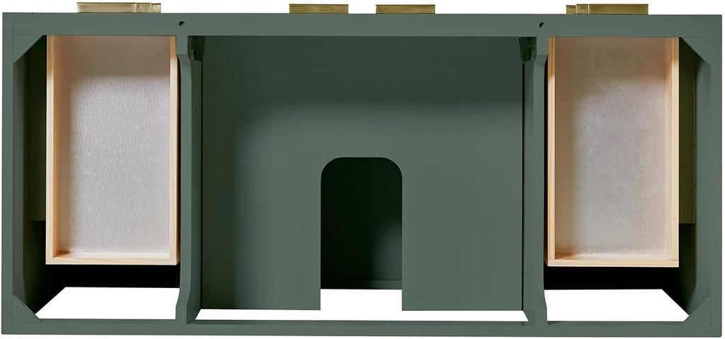 ARIEL Milan 48-inch Bathroom Vanity with Sink,Solid Wood, 1.5-inch Pure White Quartz Countertop, Single Rectangular Porcelain Sink, Soft Closing Doors, Dovetail Drawers, Vintage Green