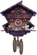 Maykoosh Cuckoo Clock Hand-Carved Deer, Dog & Beer Drinker 12 Inch Tall