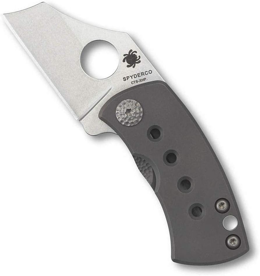 Spyderco McBee Specialty Folding Utility Pocket Knife with 1.52' CTS XHP Stainless Steel Blade and Premium Titanium Handle - PlainEdge - C236TIP