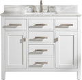 Valentino 42' Single Sink Bathroom Vanity in White with Quartz Countertop