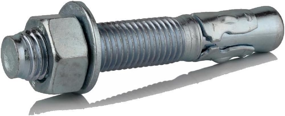 (25) 5/8 X 5 Heavy Duty Steel Wedge Anchors Zinc Plated. Washer and Nut Included.