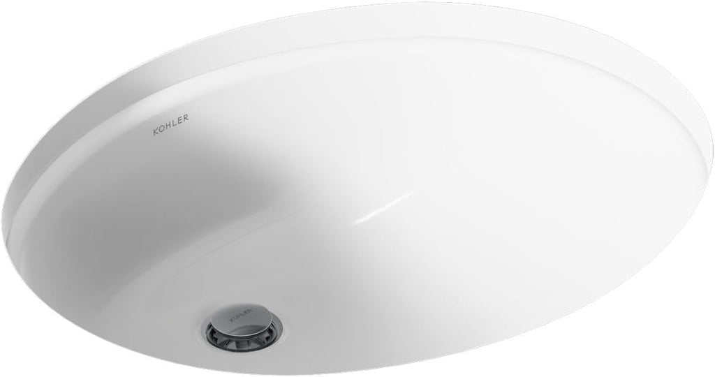 Caxton Oval 17' x 14' Undermount bathroom sink, White