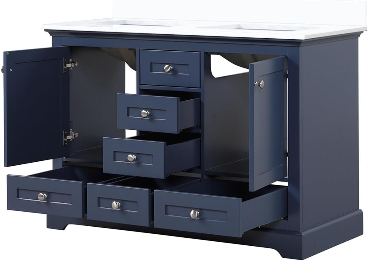 Dukes 48 in. W x 22 in. D Navy Blue Double Bath Vanity and Cultured Marble Top