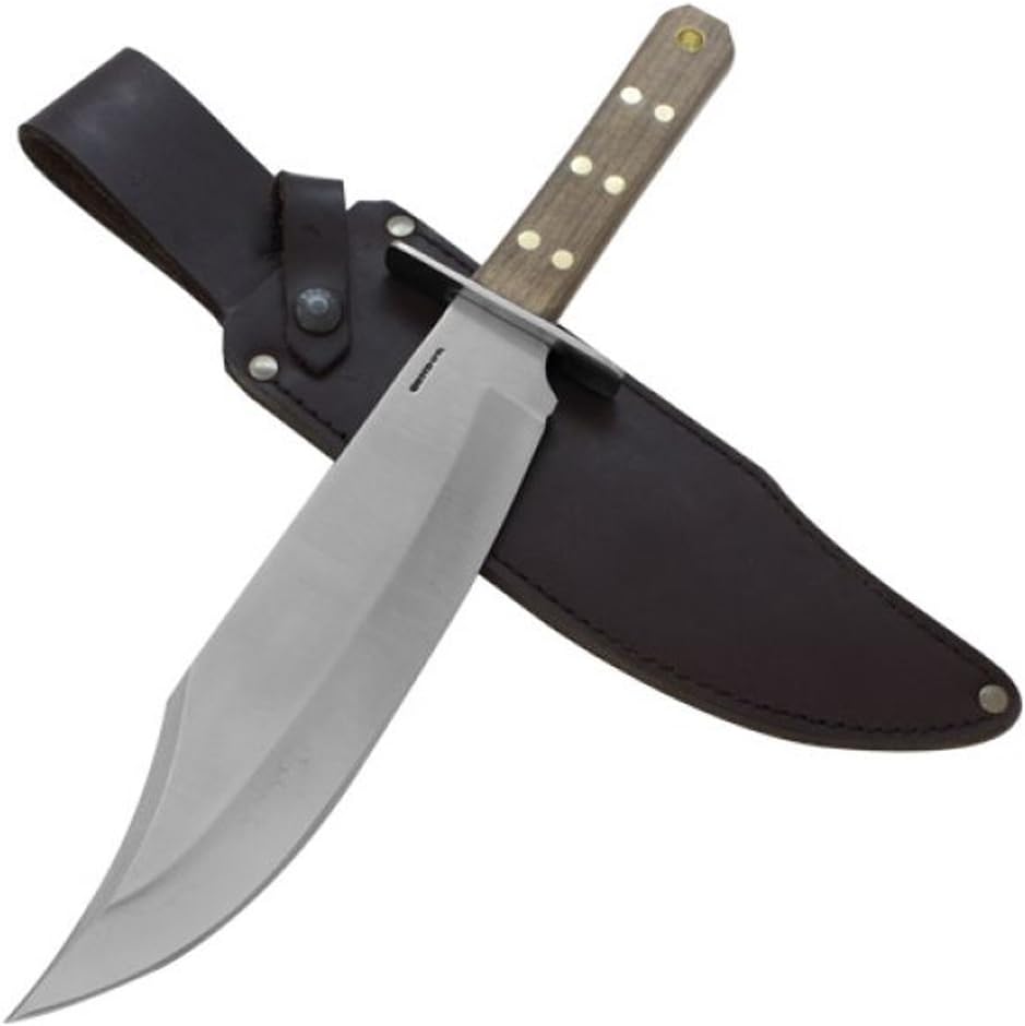 Condor Tool & Knife Undertaker Knife - 1075 High Carbon Steel - Full Tang Hunting Knives with Sheath - Walnut Handle - Hand Crafted Welted Leather Sheath - 10.2in Blade - 24 oz