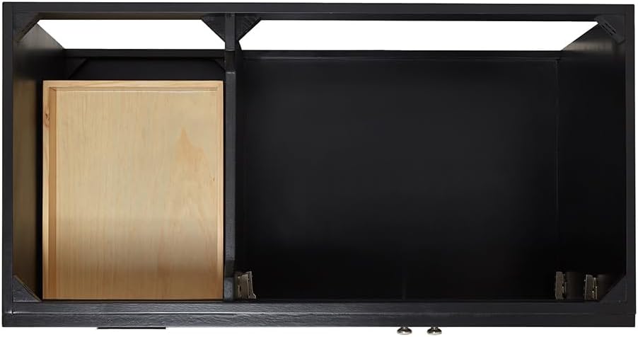 DKB Bradford 42' Black Single Bathroom Vanity with Rectangular Sink, 1.5' Edge Italian Carrara Marble Countertop, Solid Wood Frame, 2 Soft-Closing Doors, 2 Dovetail Drawers, Brushed Nickel