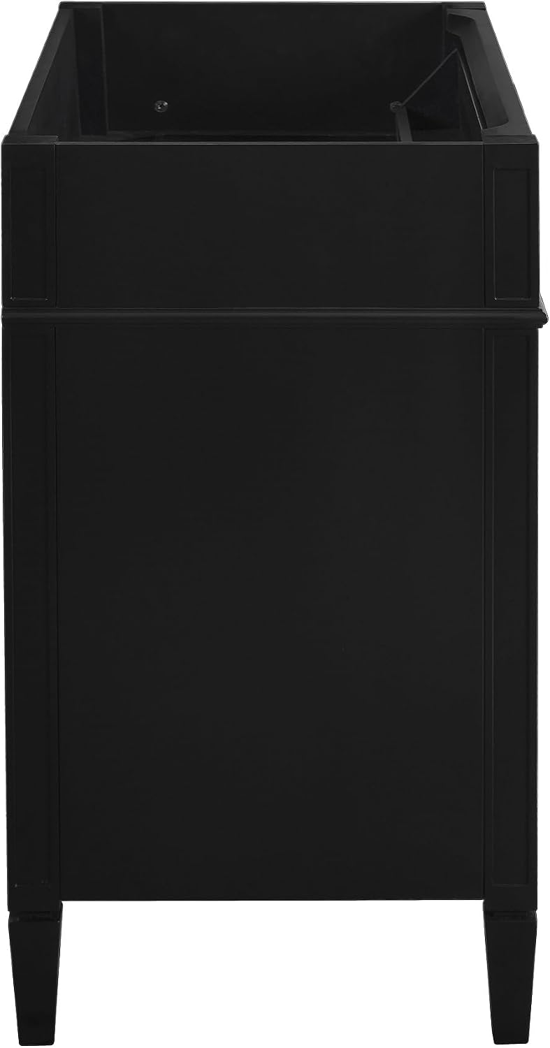 36'' Bathroom Vanity Without Top Sink, Modern Bathroom Storage Cabinet with 2 Drawers and a Tip-Out Drawer, Only Cabinet, Black
