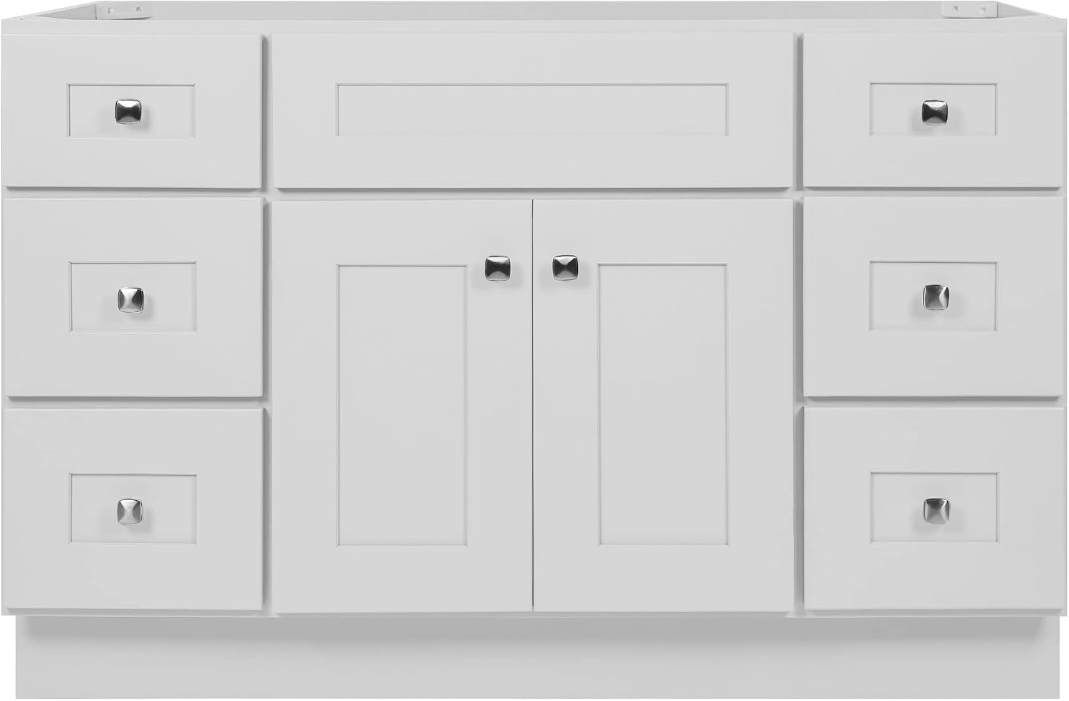 Brookings 48 Inch Bathroom Vanity, Shaker, Solid Wood, Fully Assembled, Sherwin Williams® White – Design House, 215798