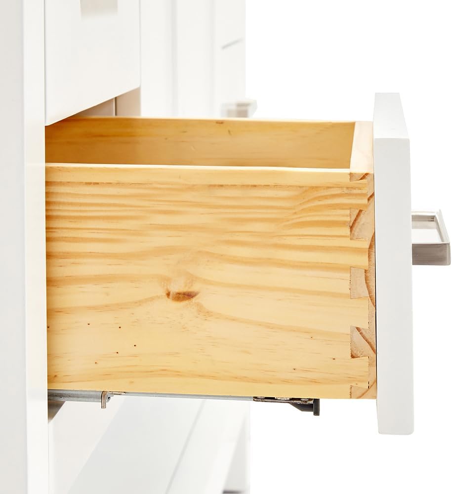 ARIEL Magnolia 54-inch Bathroom Vanity with Sink,Solid Wood, 1.5-inch Italian Carrara Marble Countertop, Single Rectangular Porcelain Sink, Soft Closing Doors, Dovetail Drawers, White