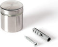 Stainless Steel Standoff 1-1/4 Inch Diameter x 1 Inch Barrel Length Brushed Finish for PVC, Glass and Acrylic Sign Stand Off Wall Anchors and Screws 48 Piece Small Store Pack