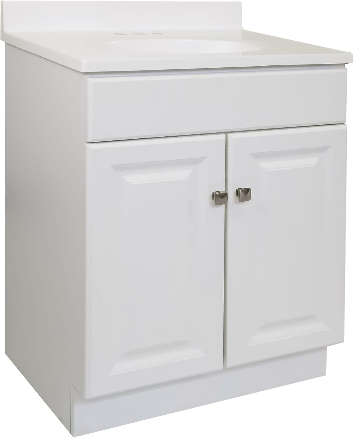 Design House Wyndham 25 Inch Bathroom Vanity with Top, Ready to Assemble, White, 591206
