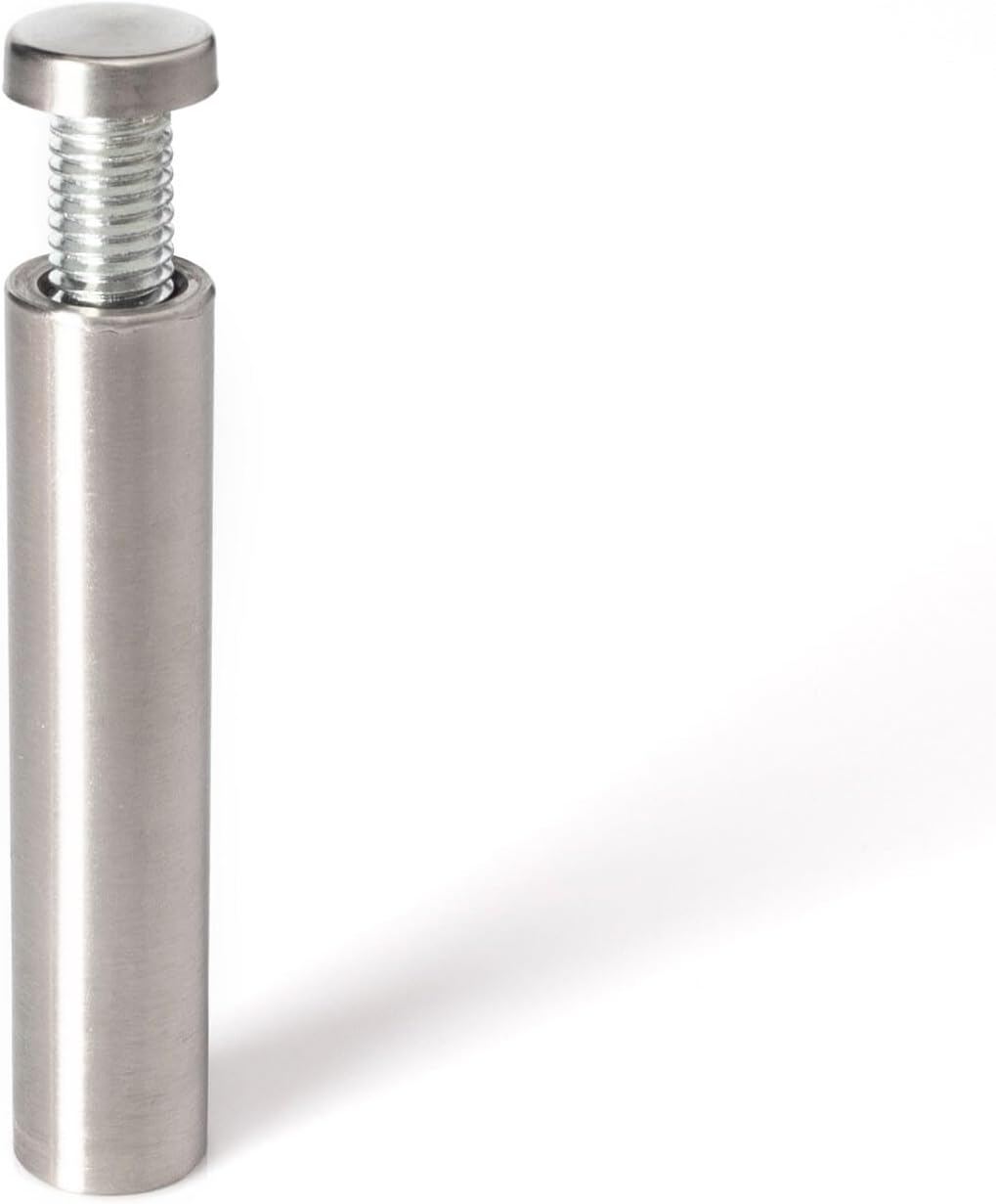 Stainless Steel Standoff 5/8 Inch Diameter x 3 Inch Barrel Length Brushed Finish for PVC, Glass and Acrylic Sign Stand Off Wall Anchors and Screws 100 Piece Commercial Space Pack