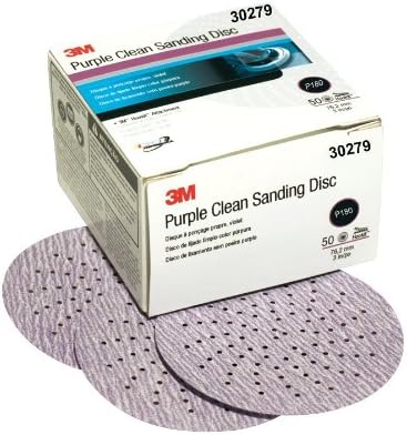 3M 30279 Hookit Purple 3' P180 Grit Clean Sanding Disc (Pack of 4)