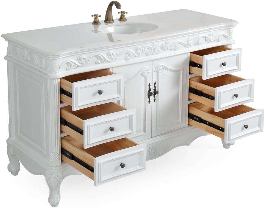 56 Antique White Beckham Bathroom Sink Vanity Model CF-3882W-AW-56