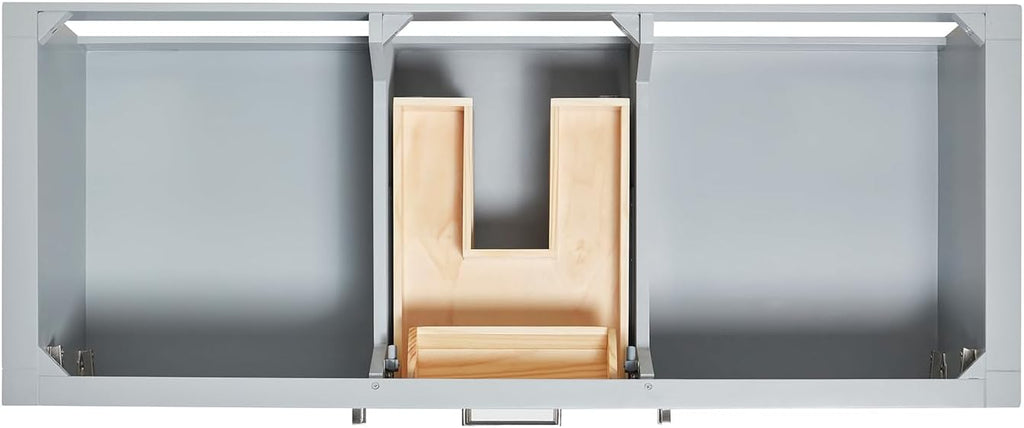 ARIEL Bayhill 48-inch Bathroom Vanity with Sink,Solid Wood, 0.75-inch Italian Carrara Marble Countertop, Single Rectangular Porcelain Sink, 2 Soft Closing Doors, 2 Dovetail Drawers, Grey