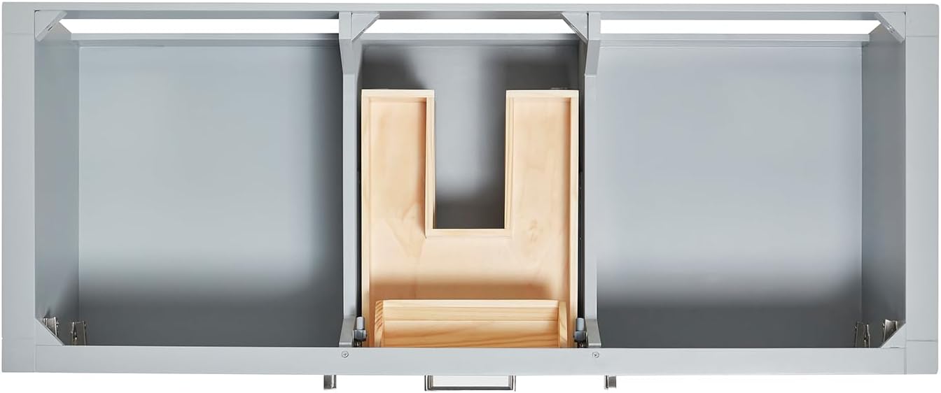 ARIEL Bayhill 48-inch Bathroom Vanity with Sink,Solid Wood, 0.75-inch Italian Carrara Marble Countertop, Single Rectangular Porcelain Sink, 2 Soft Closing Doors, 2 Dovetail Drawers, Grey