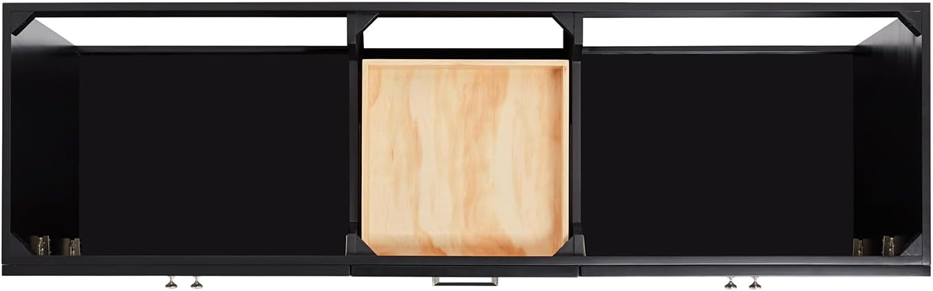 DKB Bradford 72 Inch Bathroom Vanity Double Sink — Black Bathroom Vanity with Sink, 1.5' Edge Pure White Quartz Countertop & Backsplash, 4 Soft-Close Doors, and 3 Dovetail Drawers