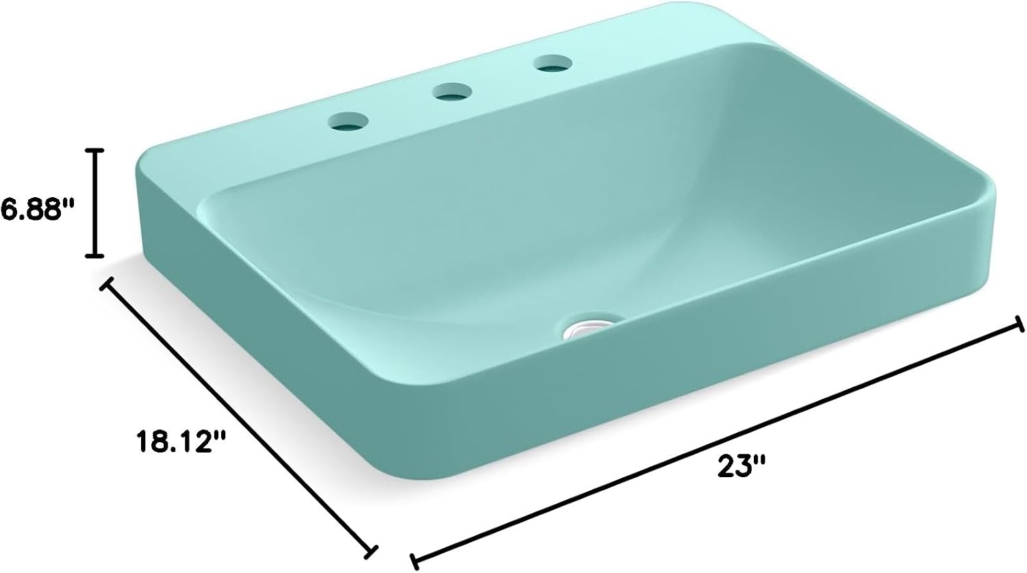 KOHLER Vox 23 in. Rectangular Drop-In Vessel Bathroom Sink