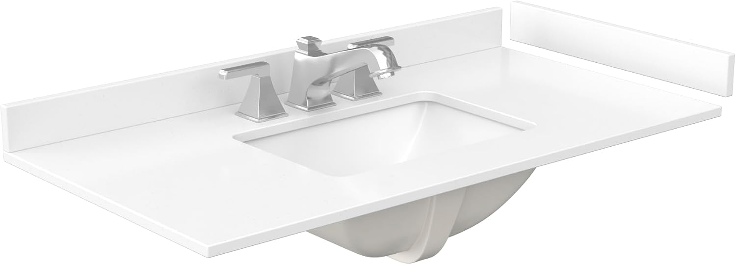 Wyndham Collection Beckett 42 Inch Single Bathroom Vanity in Dark Blue, White Cultured Marble Countertop, Undermount Square Sink (3-Hole), Brushed Nickel Trim