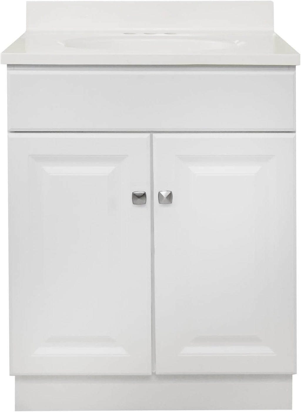 Design House Wyndham 25 Inch Bathroom Vanity with Top, Ready to Assemble, White, 591206