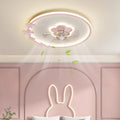 20' Pink Flush Mount Ceiling Fan with Lights Remote Control Girls Ceiling Fan with Lights for Bedroom Flower Shape Timing Dimmable LED Ceiling Fan Light for Kids Room Children Nursery