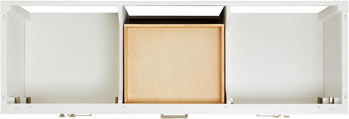 ARIEL Cambridge 66-inch Bathroom Vanity with Sink,Solid Wood, 1.5-inch Carrara White Quartz Countertop & Backsplash, Double Oval Porcelain Sink, 4 Soft Closing Doors, 6 Dovetail Drawers, White