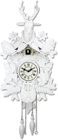 Cuckoo Clock,Wooden Wall Clock,Cuckoo Clock with Night Mode, Hand Carved Bird, Weights and Swinging Pendulum,for Home Decorate