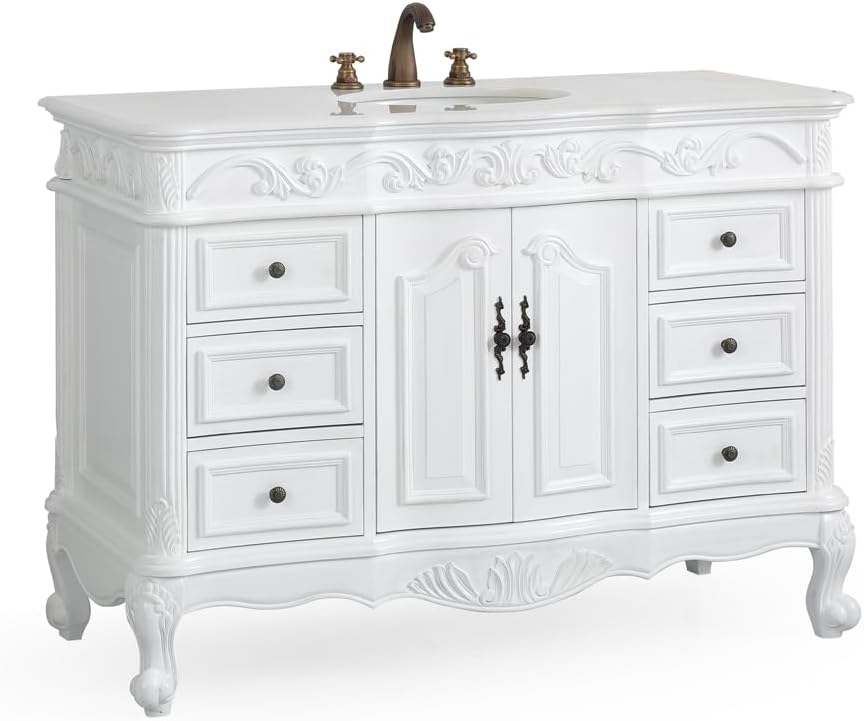 42' Traditional Style Antique White Beckham Bathroom sink vanity SW-3882W-AW-42
