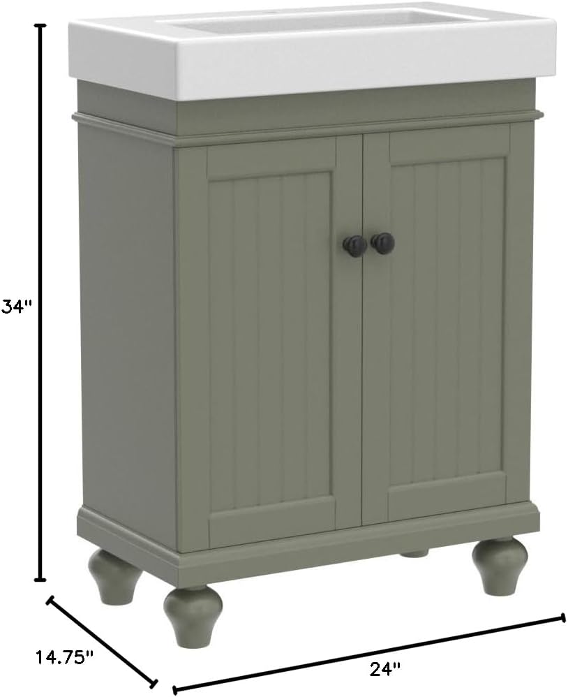 Legion Furniture 24-inch Pewter Green Sink Vanity