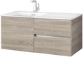 Cutler Kitchen and Bath Beachwood 42 in. W x 18.25 in. D x 20 in. H Single Sink Wall Mounted Bathroom Vanity in Dorato with Cultured Marble Top