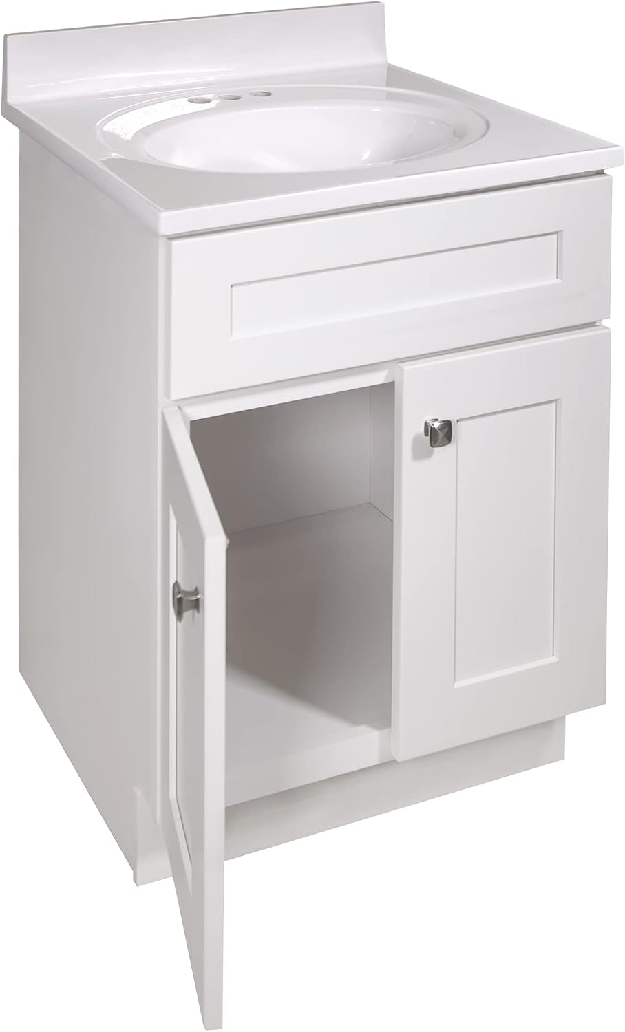 Design House Brookings 25 Inch Bathroom Vanity with Top, Ready to Assemble, Sherwin Williams® White – Design House, 584862
