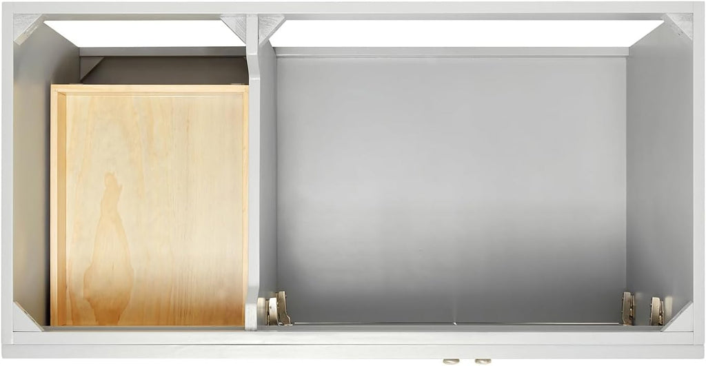 DKB Bradford 42' Gray Single Bathroom Vanity with Rectangular Undermount Sink, 1.5' Carrara Quartz Countertop, Solid Wood Frame, 2 Soft Closing Doors, 2 Full Extension Drawers, Brushed Nickel