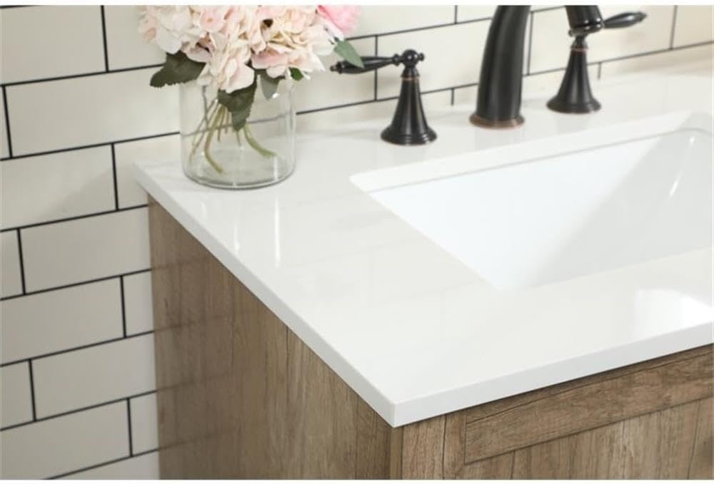 Elegant Decor Soma 42' Aluminum MDF Single Bathroom Vanity in Natural Oak